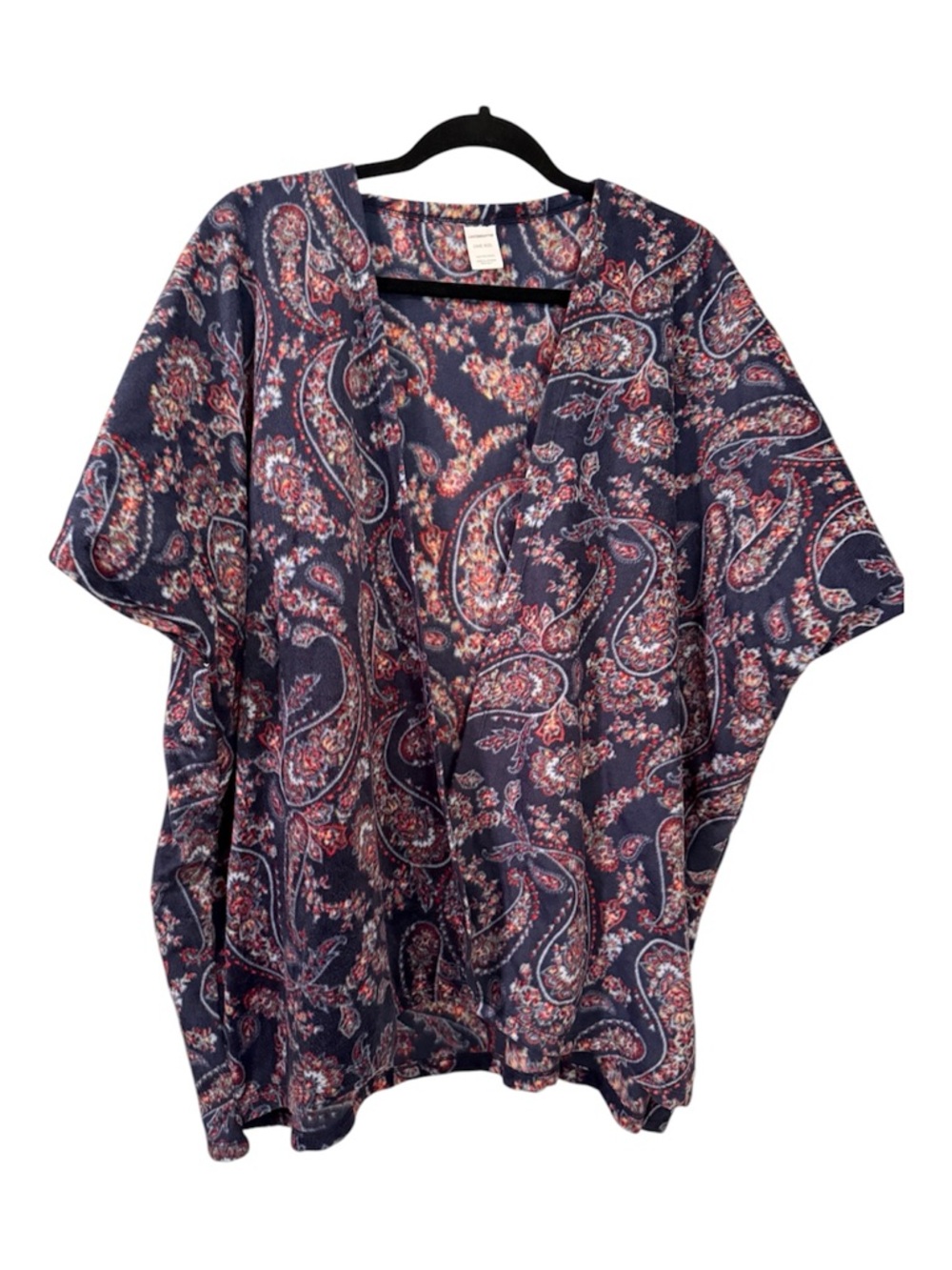 Liz Claiborne Paisley Short Sleeve Kimono Top One Size Boho